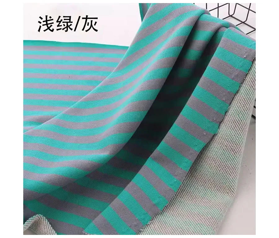 Rainbow Striped Cotton Elastic Knitted French Terry Fabric DIY For Sewing Hoodie Jacket Shirt Tissus By The Half Meter 600g/m