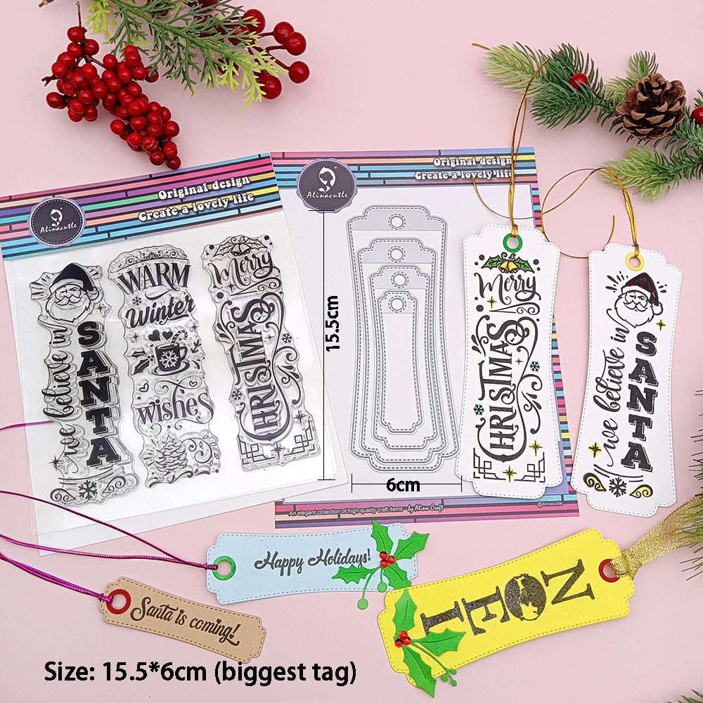 Alinacutle Metal Cutting Dies Cut Gift Card Holder HandBag Etached Die Christmas Scrapbooking Paper Craft Album Handmade Card