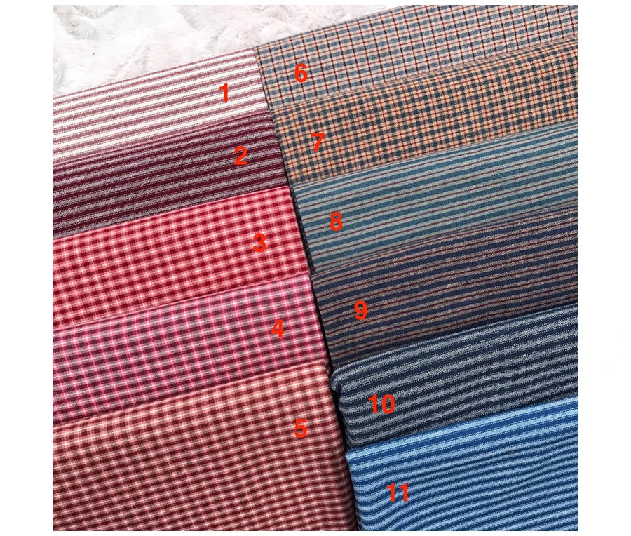 50x70cm yarn-dyed first dye woven cotton plaid brocade patchwork quilt craft fabric cloth DIY stitch sew doll clothes