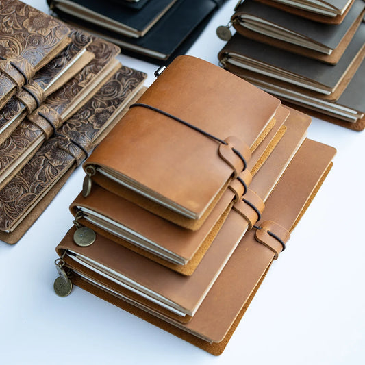 Leather Notebooks- Vintage Cowhide Sketchbook for Travelers and Artists