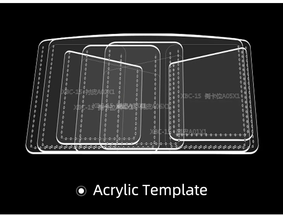 DIY Manual Kraft Paper Template Leather Wallet Drawing Vertical Wallet Acrylic Mold Sewing Process Tool Pattern