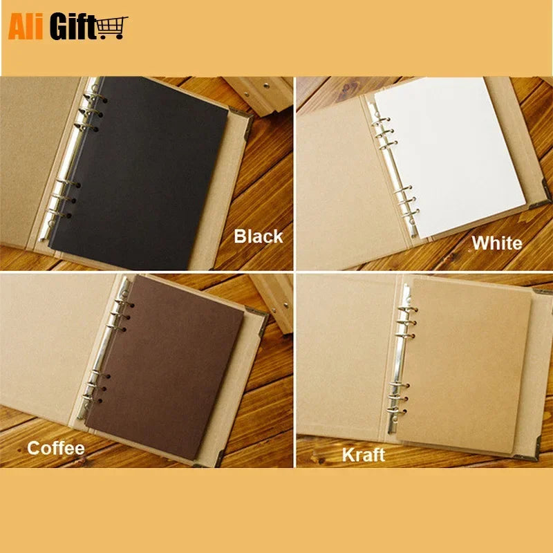 Blank Cover Loose-Leaf Albums Kraft  Paper Diary Hand -Painted Graffiti  Scrapbook Book  Photo Album for Lover Baby Wedding Gift