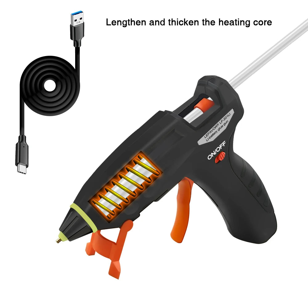 USB Rechargeable Cordless Hot Melt Glue Gun