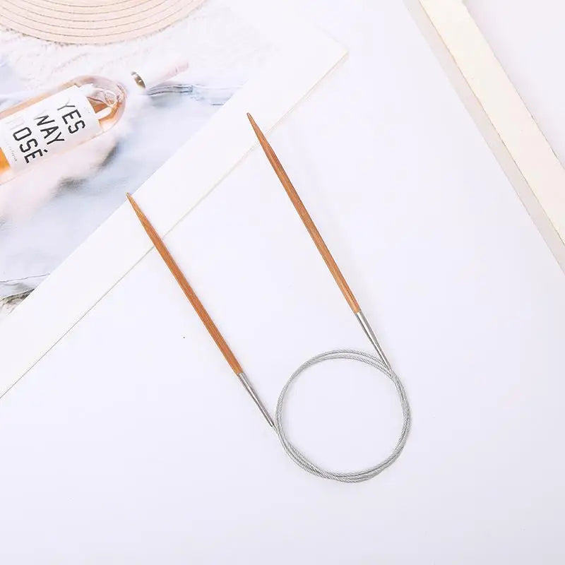 Circular Knitting Needle Set 3.0-10mm - Bamboo with  Stainless Steel Cable