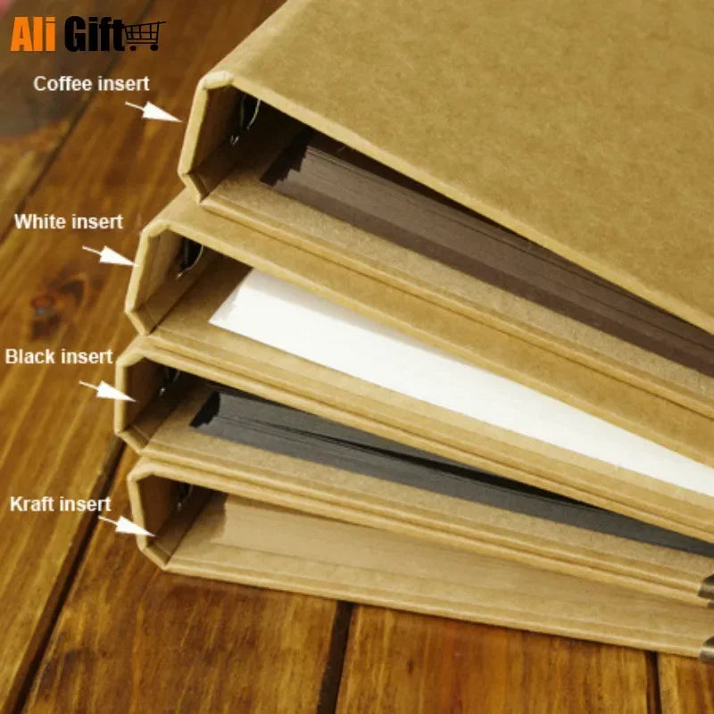 Blank Cover Loose-Leaf Albums Kraft  Paper Diary Hand -Painted Graffiti  Scrapbook Book  Photo Album for Lover Baby Wedding Gift