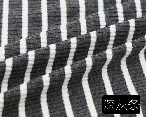 50cm X 125cm Cotton Rib Dyed Horizontal Strip Elastic Knitted Fabric Diy Clothes Medium make dress Cloth 250g/m