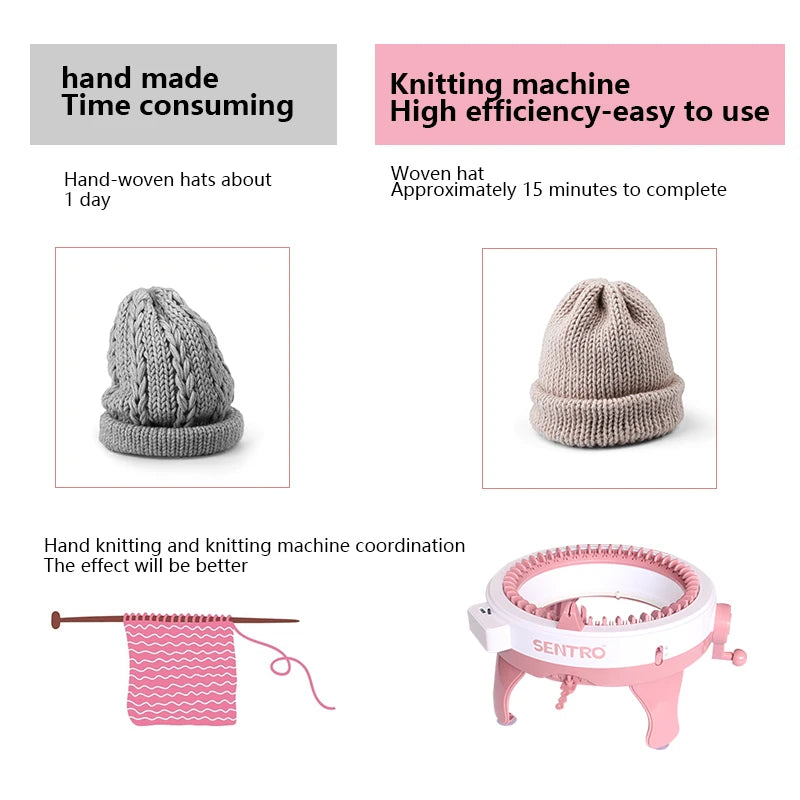 48-needle Handmade Knitting Machine Scarf,Sweater,Hat&Sock Maker for Adults-Perfect Lazy Artifact Creative Knitting Projects