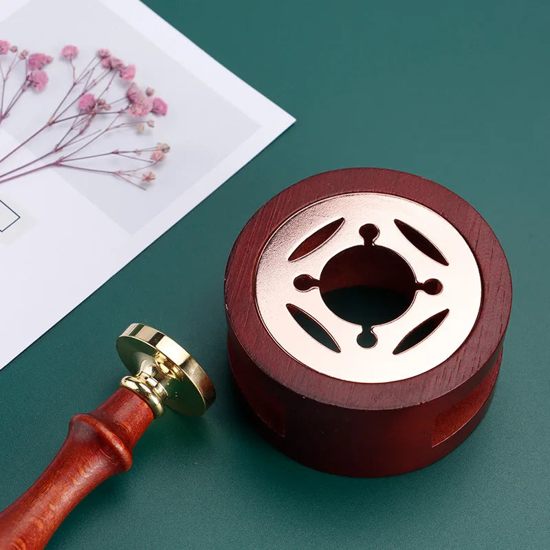 Solid Wood Wax Melting Furnace With Spoon, Wax Seal Set, Scrapbook, Wedding Invitation Letter, Stamp Decoration Tool