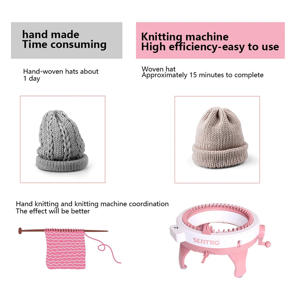 48-needle Handmade Knitting Machine Scarf,Sweater,Hat&Sock Maker for Adults-Perfect Lazy Artifact Creative Knitting Projects