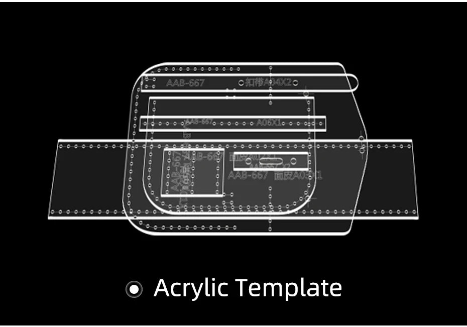 DIY Handmade Leather Craft Mini Small Bag Drawing Leather Sewing Coin Purse Cut-Free Acrylic Template Kraft Paper Pattern