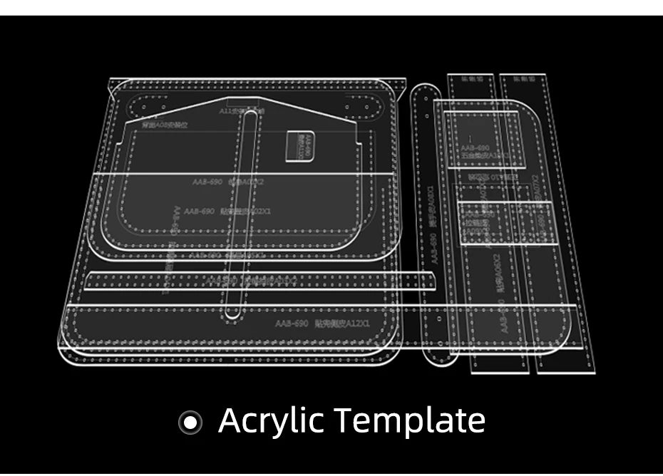 Men's Handbag Business Bag Kraft Paper Version Drawing Pattern DIY Leather Craft Acrylic Template Handbag Cutting Pattern
