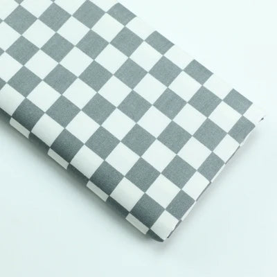 Thin Black White Checkered Fabric Mosaic Square Cotton Chess Skirt Polin Fabric For Plaid Shirt Summer Dress By The Meter