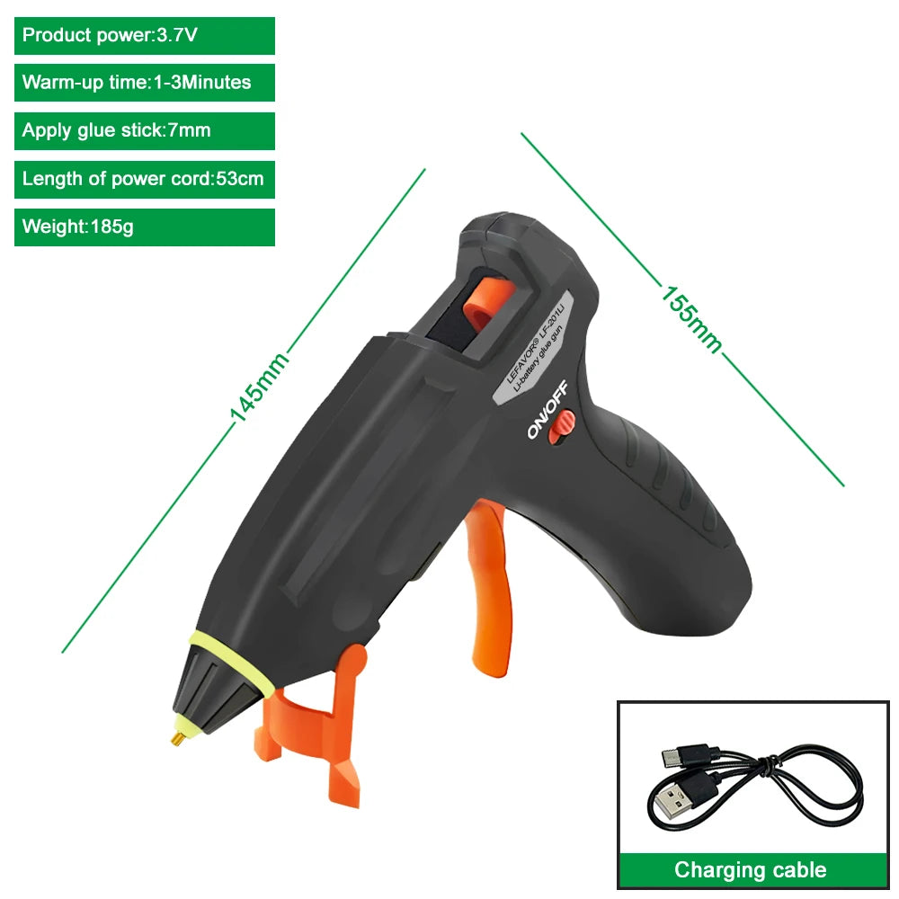 USB Rechargeable Cordless Hot Melt Glue Gun