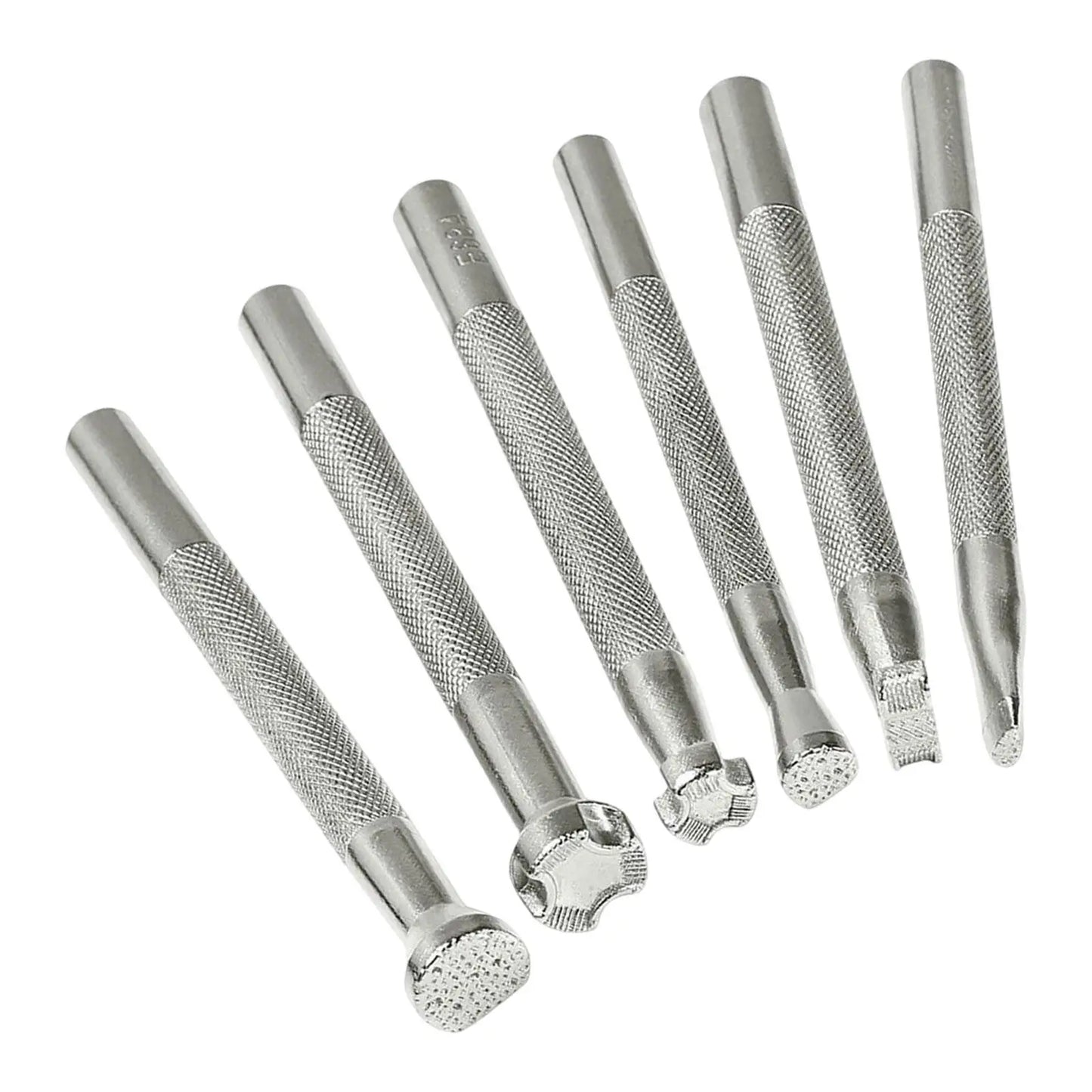 6 Pieces Leather Stamping Tools Metal Leather Stamps Adults Patterns Stamp Punch Leather Carving Tools for DIY Art Working