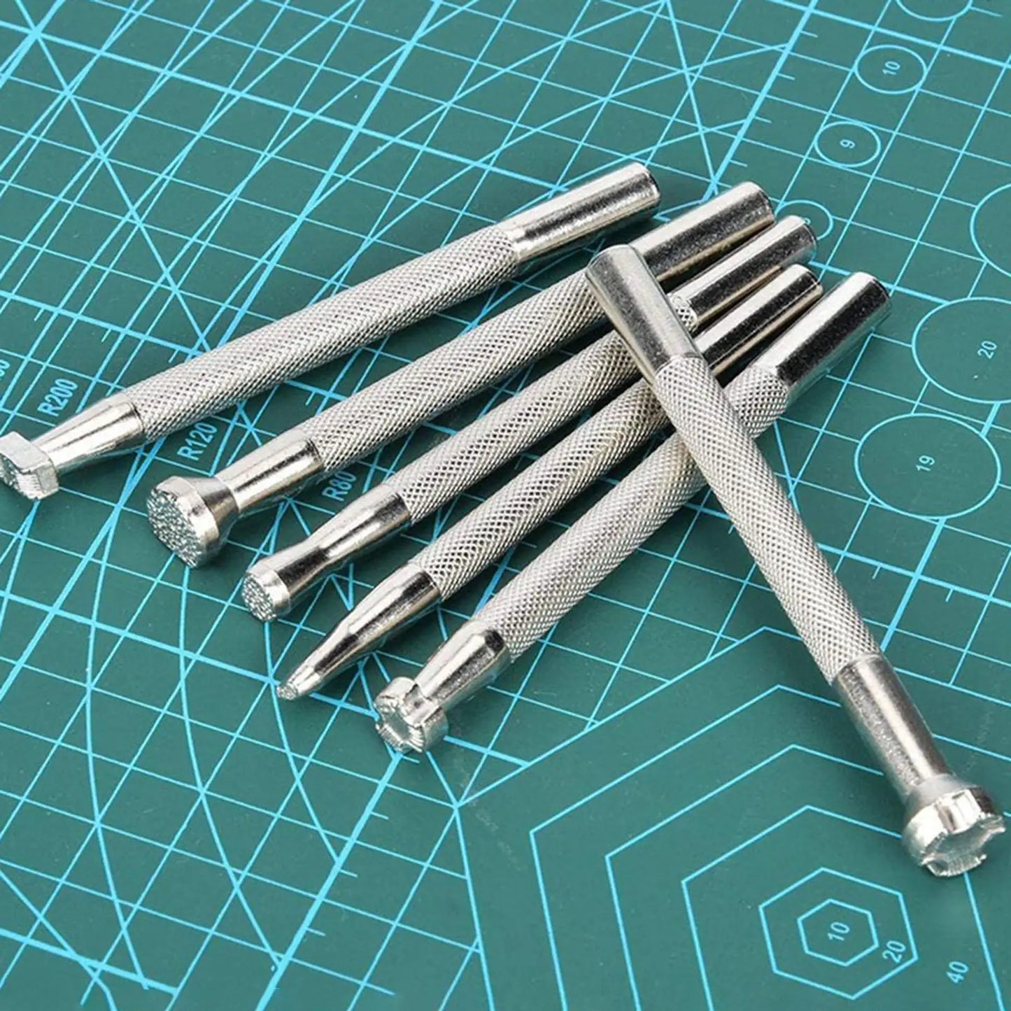 6 Pieces Leather Stamping Tools Metal Leather Stamps Adults Patterns Stamp Punch Leather Carving Tools for DIY Art Working
