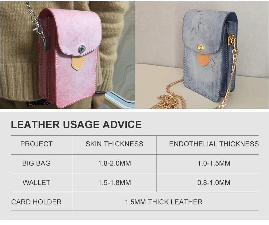 Mobile Phone Bag Shoulder Messenger Bag Acrylic Drawing DIY Handmade Leather Goods Version Pattern Design Paper Pattern Template