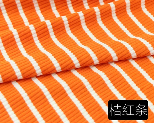 50cm X 125cm Cotton Rib Dyed Horizontal Strip Elastic Knitted Fabric Diy Clothes Medium make dress Cloth 250g/m