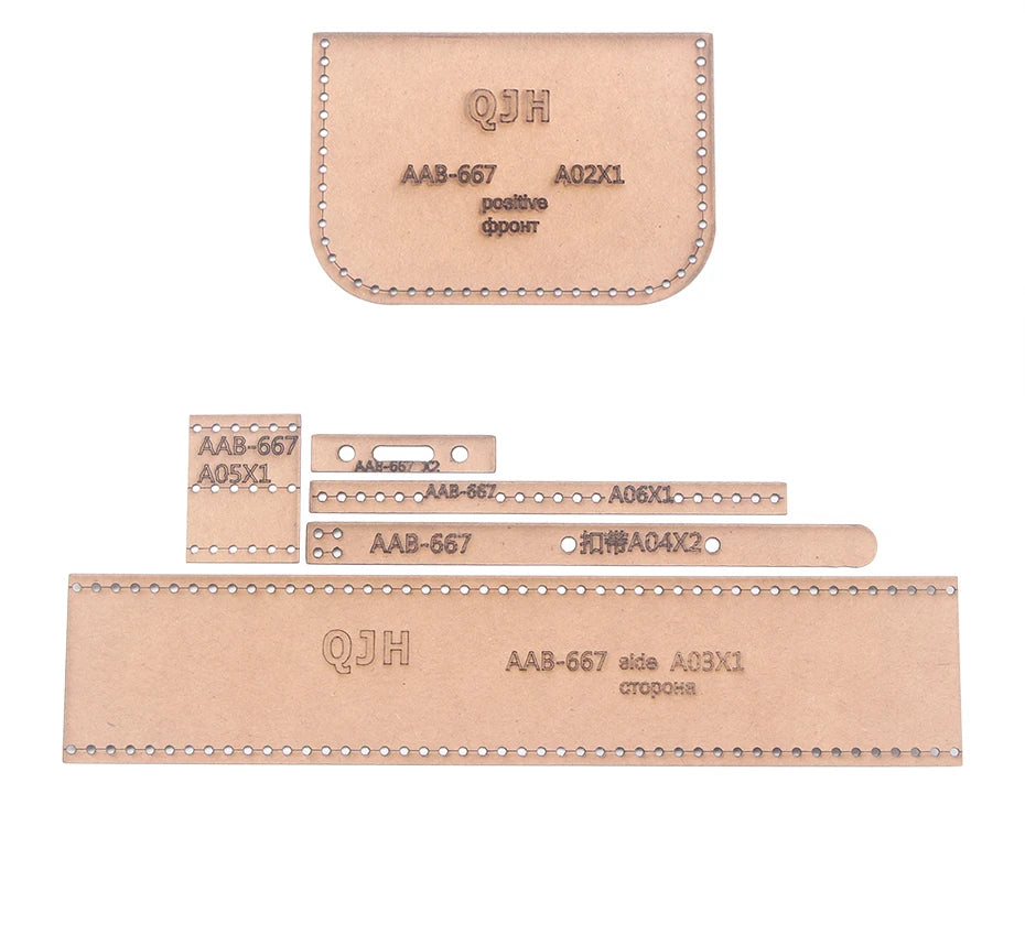 DIY Handmade Leather Craft Mini Small Bag Drawing Leather Sewing Coin Purse Cut-Free Acrylic Template Kraft Paper Pattern