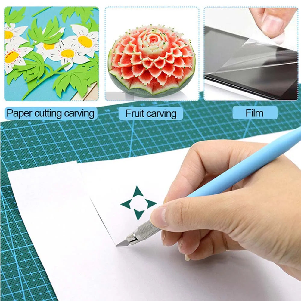 Carving Utility Knife With 12 Blade Scrapbooking Diy Hand Account Paper Cutter Art Cutter Engraving Tools Stationery Supplies