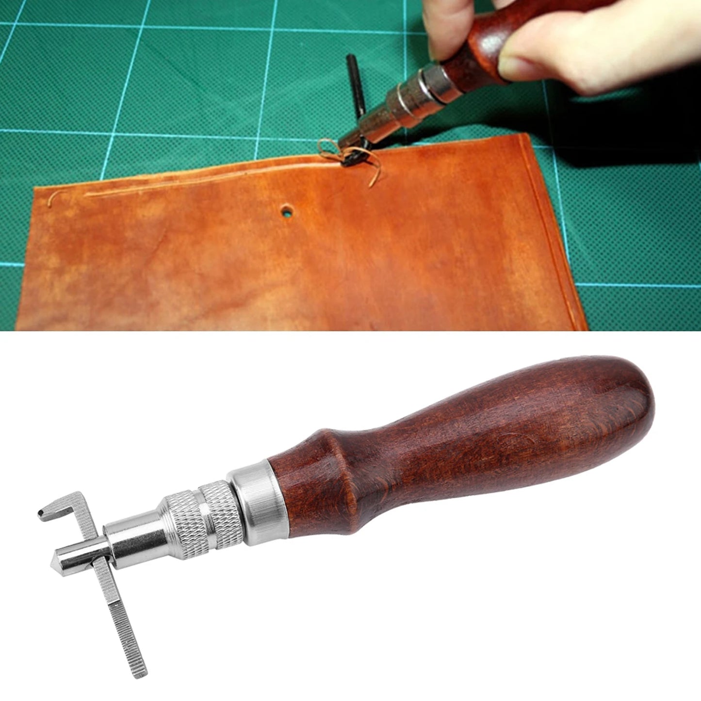 Adjustable Leather Edge Stitching Groover Notcher DIY Leather Craft Groove Tool