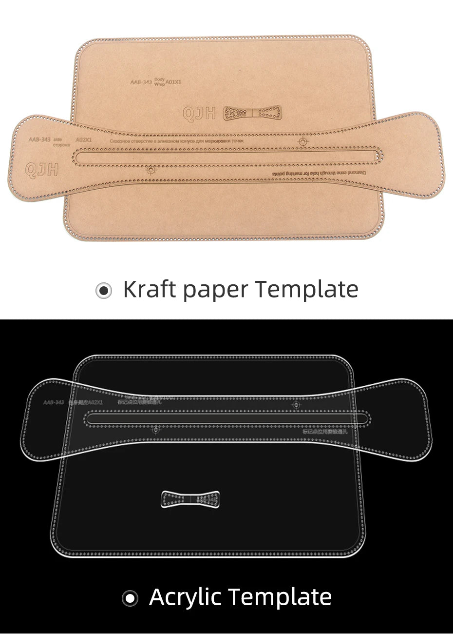 DIY Handmade Leather Craft kraft Paper Drawing Design Template Acrylic Version Handbag Commuter Bag Paper Pattern