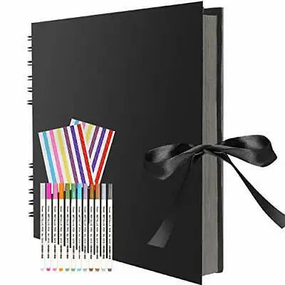 ZK20 80 Black Pages Memory Books DIY Craft Photo Albums Scrapbook Cover Kraft Album For Wedding Anniversary Gifts Memory Books