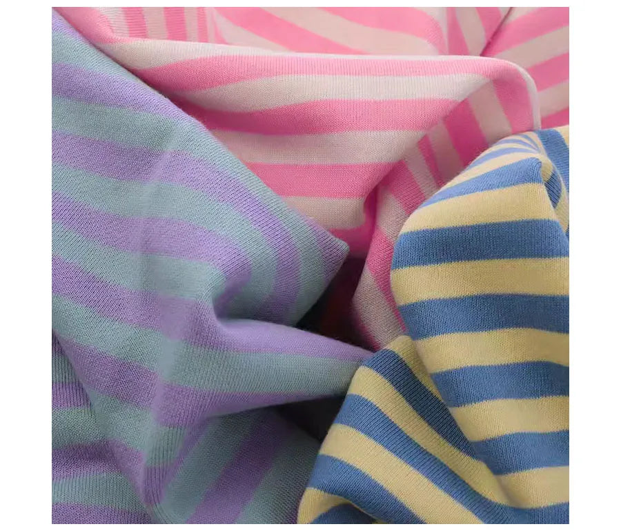 Rainbow Striped Cotton Elastic Knitted French Terry Fabric DIY For Sewing Hoodie Jacket Shirt Tissus By The Half Meter 600g/m