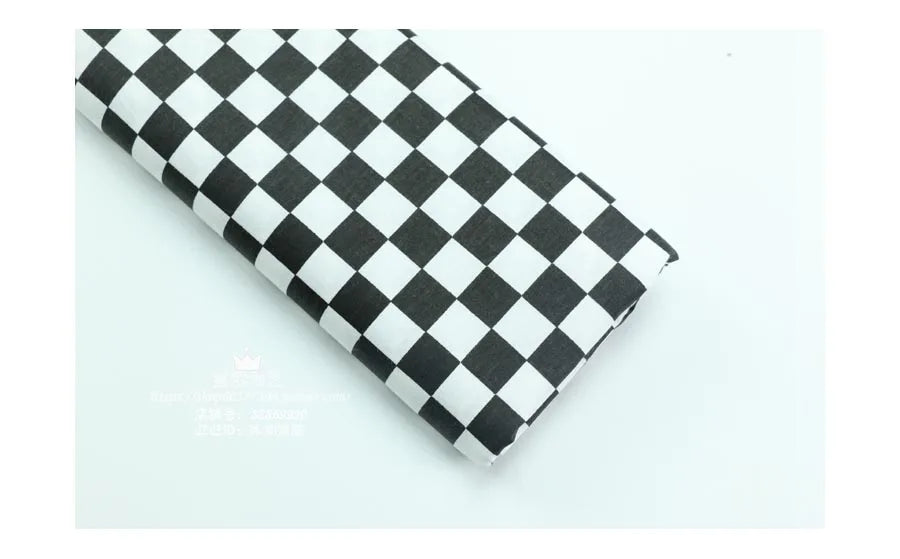 Thin Black White Checkered Fabric Mosaic Square Cotton Chess Skirt Polin Fabric For Plaid Shirt Summer Dress By The Meter