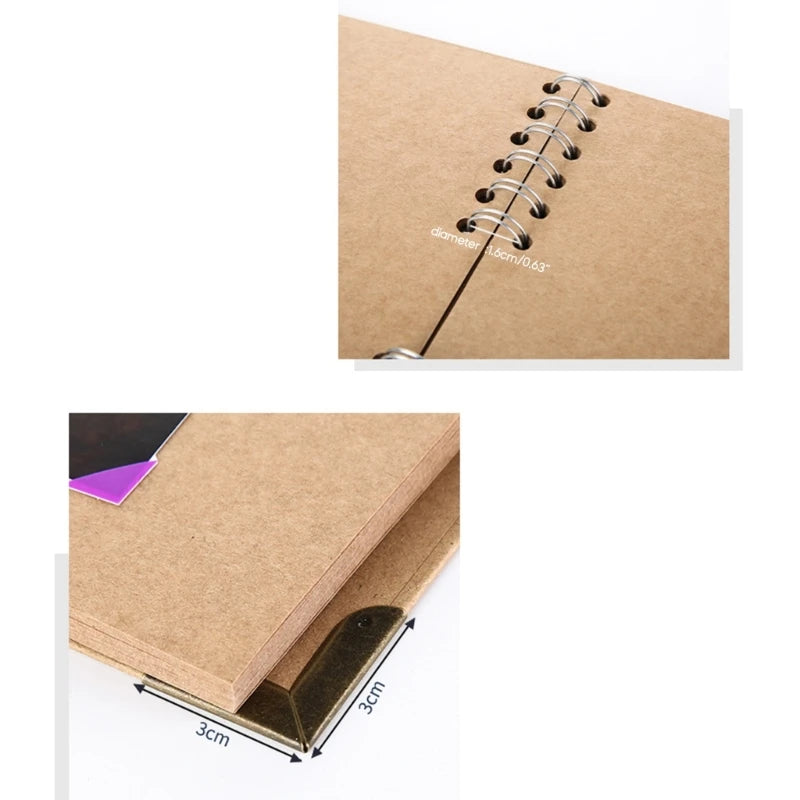 60 Pages Photo Album Kraft Paper Photocard Holder Book Multifunction for Picture Scrapbooking Albums DIY Picture Craft Dropship