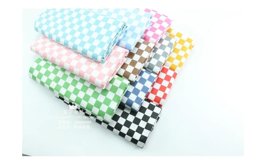 Thin Black White Checkered Fabric Mosaic Square Cotton Chess Skirt Polin Fabric For Plaid Shirt Summer Dress By The Meter