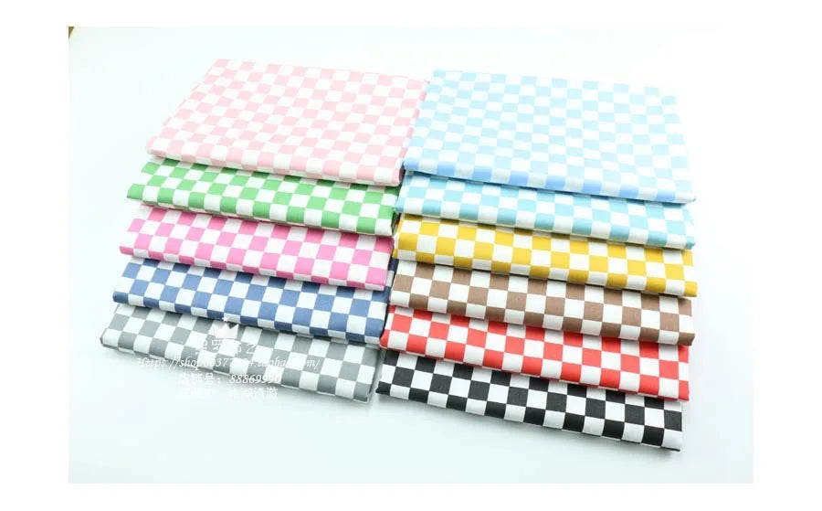 Thin Black White Checkered Fabric Mosaic Square Cotton Chess Skirt Polin Fabric For Plaid Shirt Summer Dress By The Meter