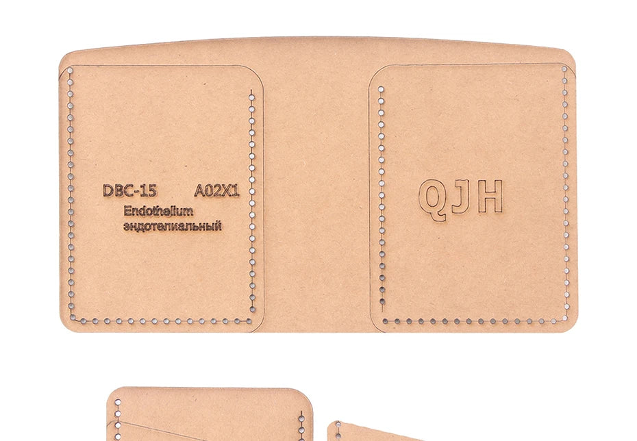 DIY Manual Kraft Paper Template Leather Wallet Drawing Vertical Wallet Acrylic Mold Sewing Process Tool Pattern