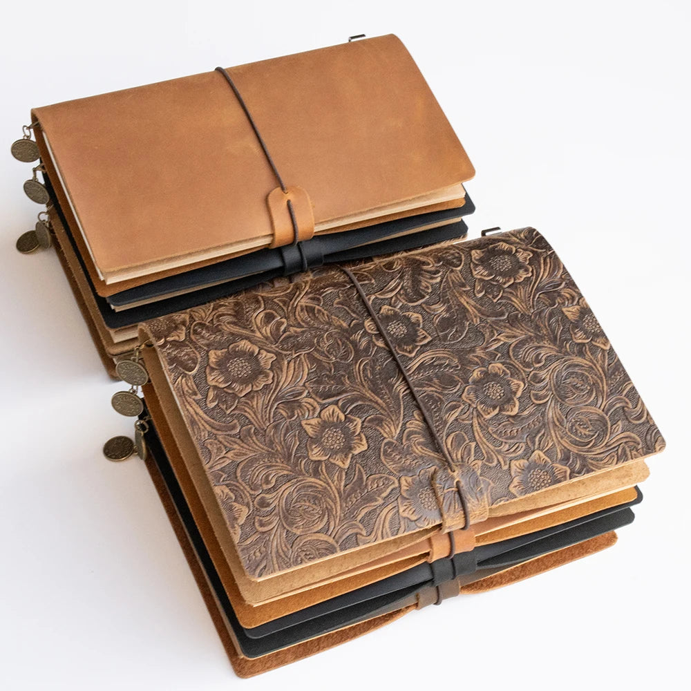 Leather Notebooks- Vintage Cowhide Sketchbook for Travelers and Artists