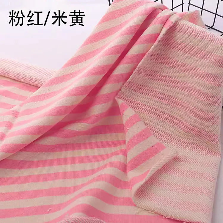 Rainbow Striped Cotton Elastic Knitted French Terry Fabric DIY For Sewing Hoodie Jacket Shirt Tissus By The Half Meter 600g/m