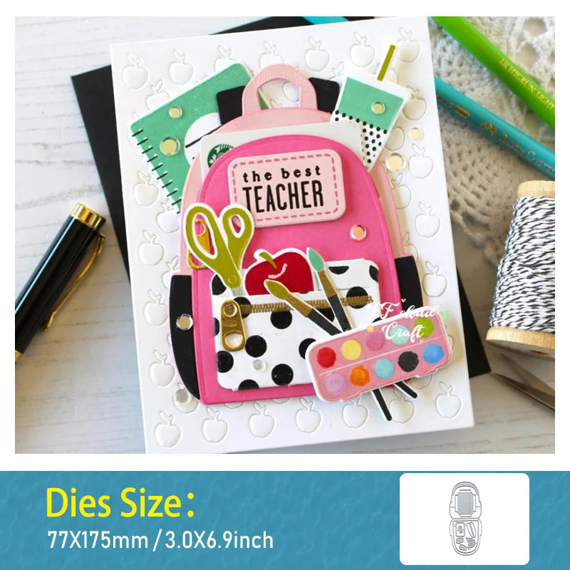 Schoolbag Metal Cutting Dies for Scrapbooking Tools Paper Craft Card Making Embossed Template Blade Punch Stencils Die Cut New
