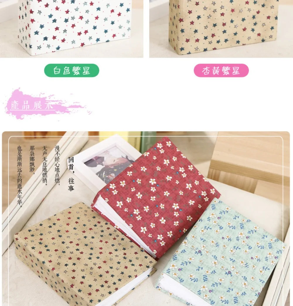 6 inch 100 Pocket Fresh little Floral Star album photo album children's album Scrapbook Mini Photo Album Picture Case DIY Book