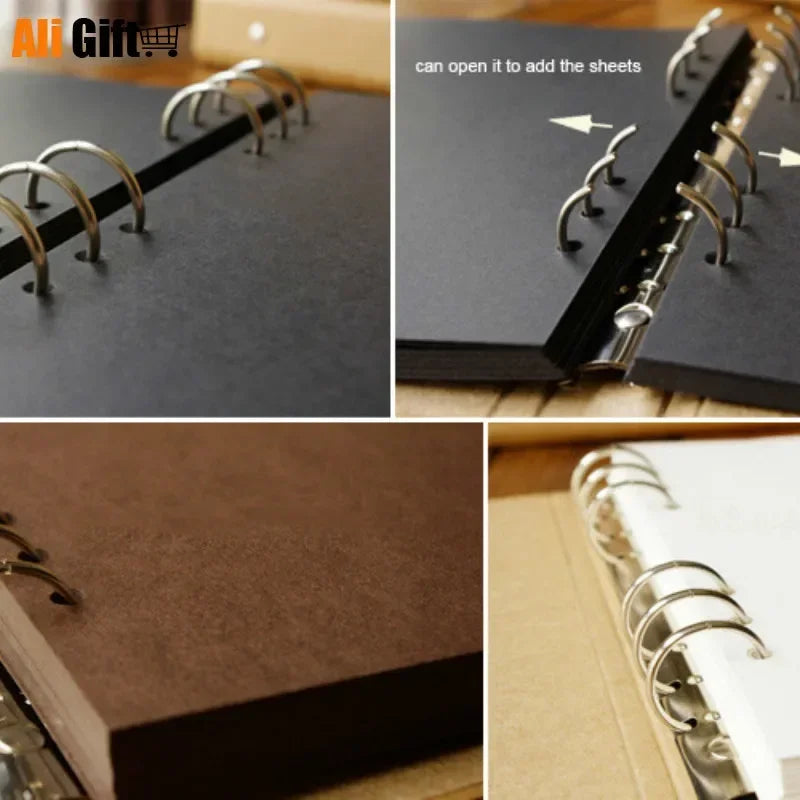 Blank Cover Loose-Leaf Albums Kraft  Paper Diary Hand -Painted Graffiti  Scrapbook Book  Photo Album for Lover Baby Wedding Gift