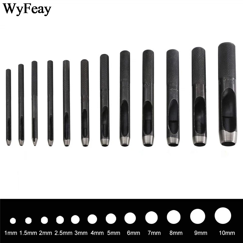 High Quality Hole Puncher Leather Hole Punch Round Steel Leather Craft Hollow Hole Punch 1mm-25mm Gaskets Plastic Rubber Tools