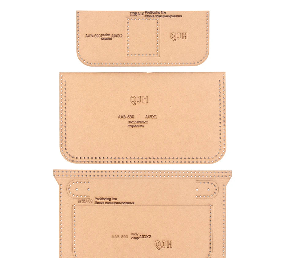 Men's Handbag Business Bag Kraft Paper Version Drawing Pattern DIY Leather Craft Acrylic Template Handbag Cutting Pattern