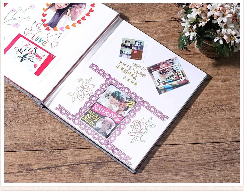 Photograph Storage Scrapbooking Picture Case Photo Linen Self-adhesive Laminating DIY Album Album Viscose Album
