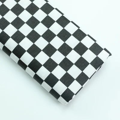 Thin Black White Checkered Fabric Mosaic Square Cotton Chess Skirt Polin Fabric For Plaid Shirt Summer Dress By The Meter