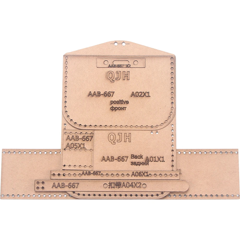 DIY Handmade Leather Craft Mini Small Bag Drawing Leather Sewing Coin Purse Cut-Free Acrylic Template Kraft Paper Pattern