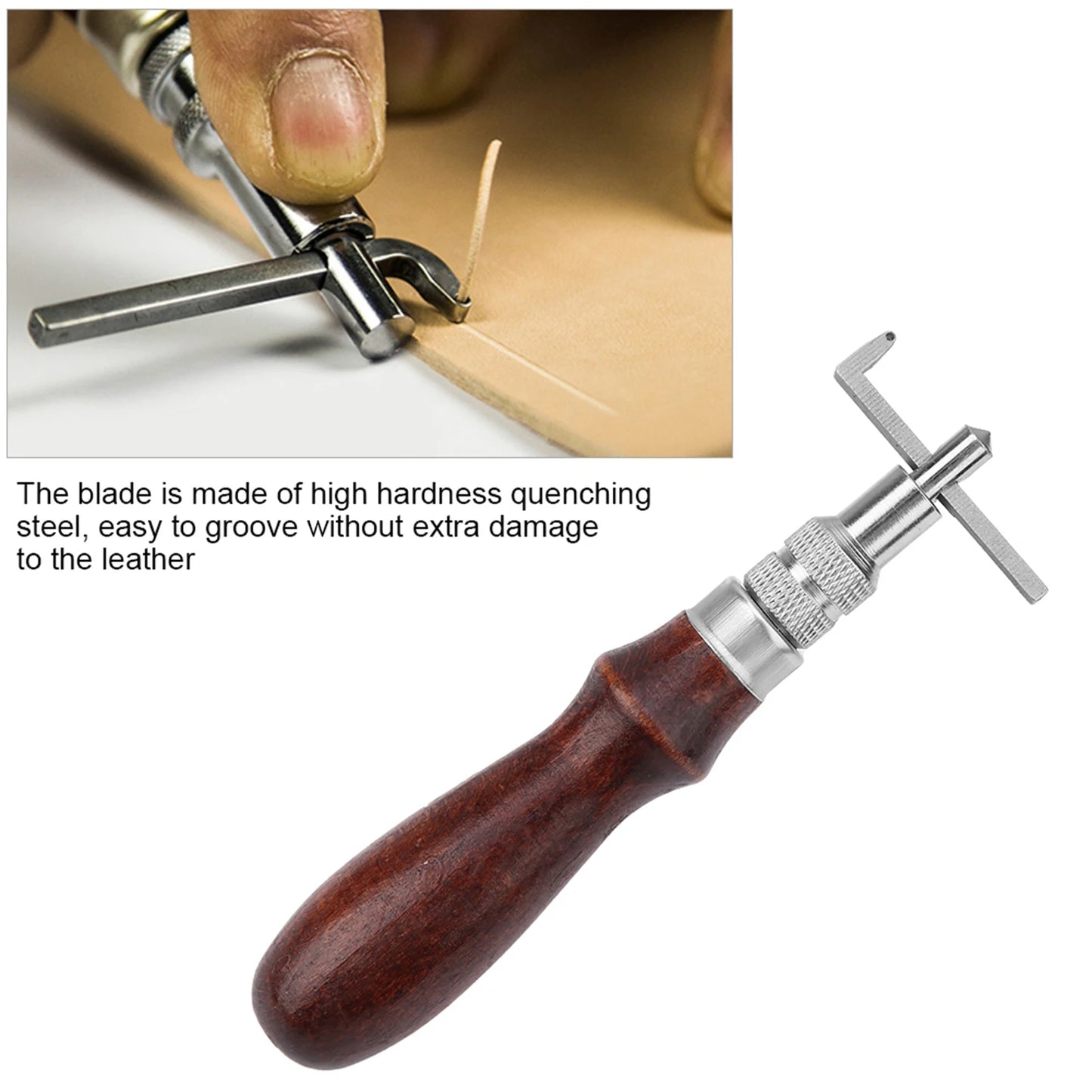 Adjustable Leather Edge Stitching Groover Notcher DIY Leather Craft Groove Tool