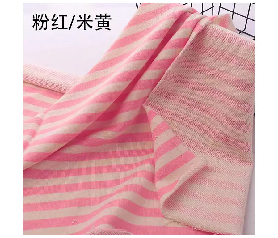 Rainbow Striped Cotton Elastic Knitted French Terry Fabric DIY For Sewing Hoodie Jacket Shirt Tissus By The Half Meter 600g/m