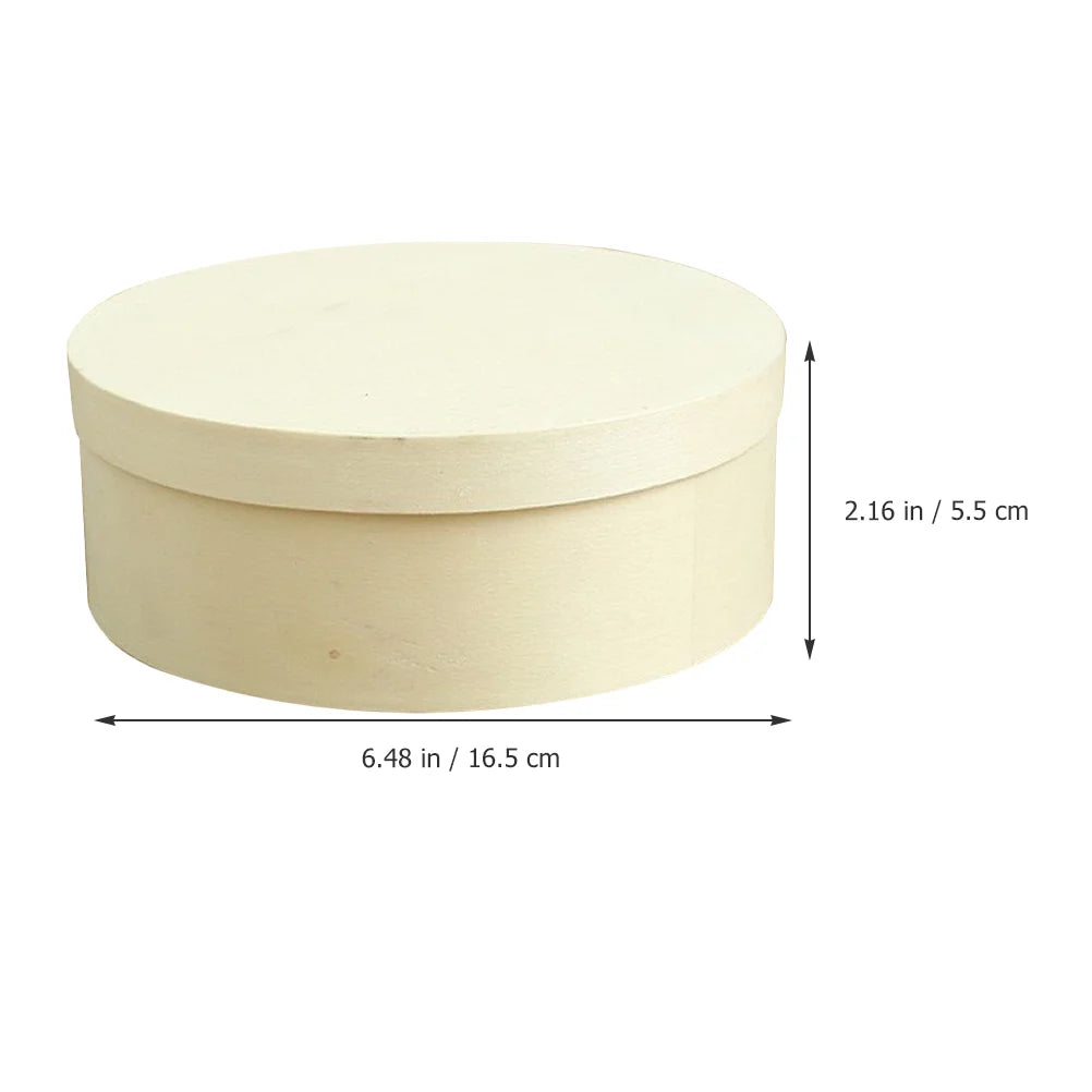 Wooden Storage Box Round Container with Lid Gift Boxes for Presents Wedding Decorations Lids Unfinished Candy Party Favors