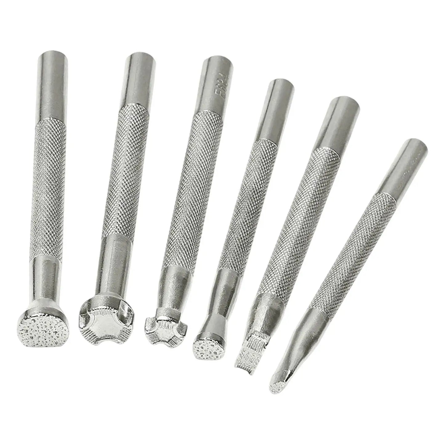 6 Pieces Leather Stamping Tools Metal Leather Stamps Adults Patterns Stamp Punch Leather Carving Tools for DIY Art Working